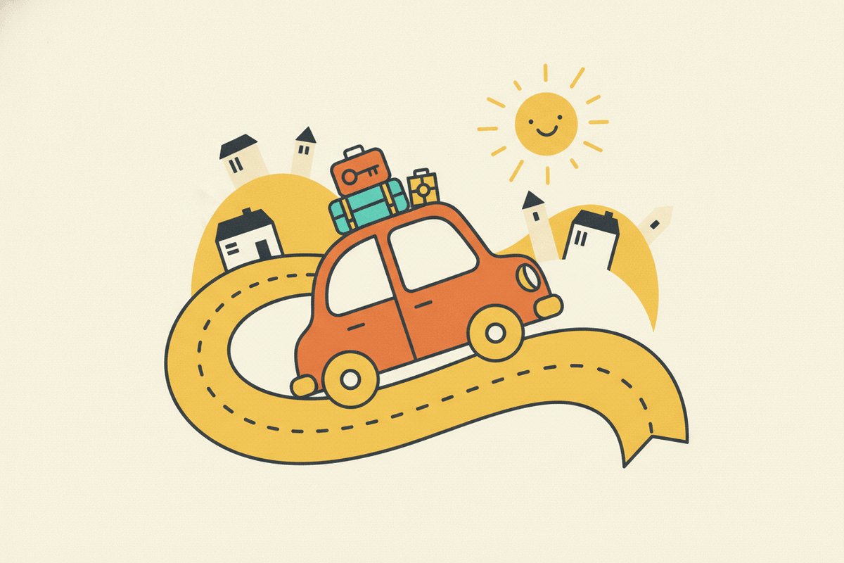 Editorial illustration for “Revving Up Your Expat Life in Belgium: A Guide to Buying a Car”.