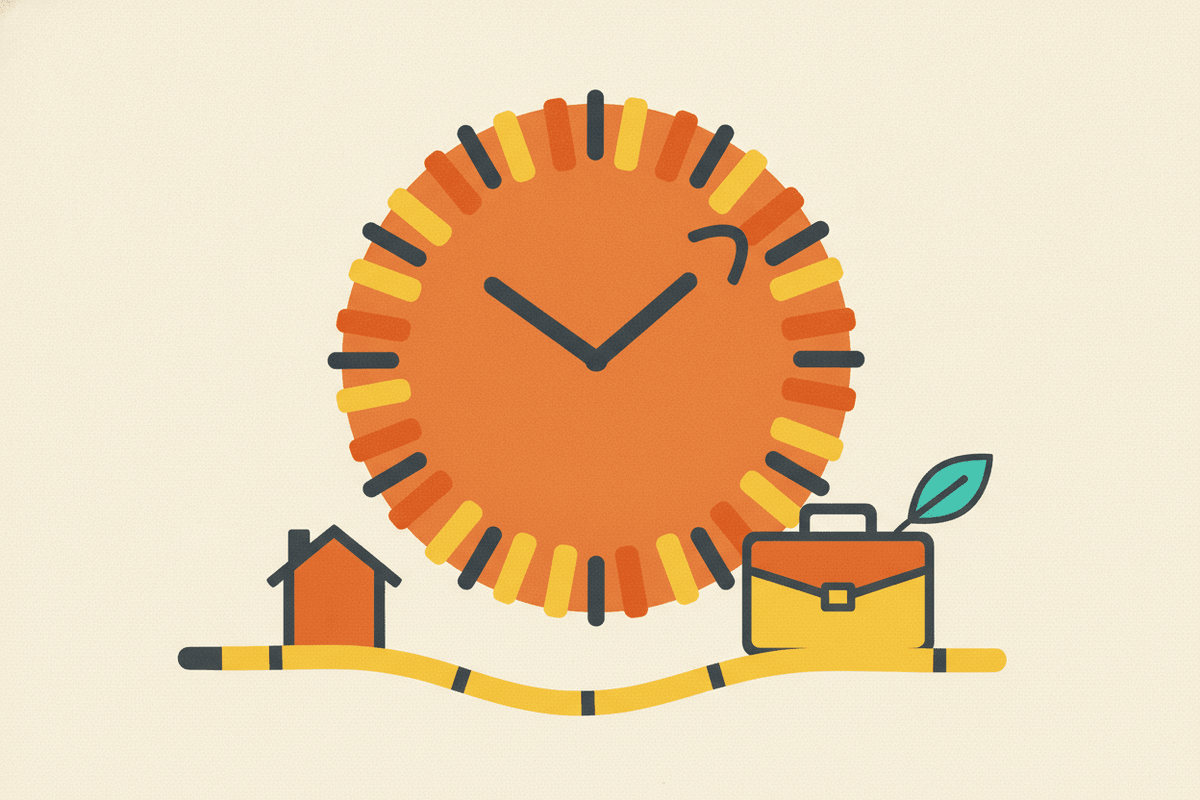 Editorial illustration for “Notice Periods in Belgium”.