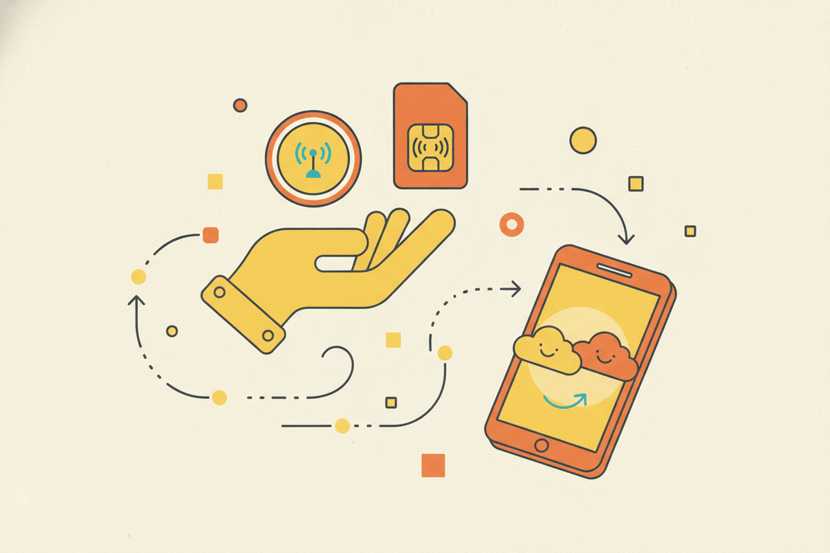 Editorial illustration for “Choosing a Mobile Service Provider/SIM”.