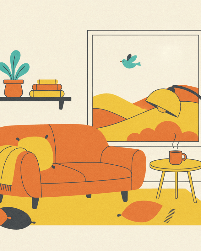 Editorial illustration for “Furnishing Your Home for Free”.