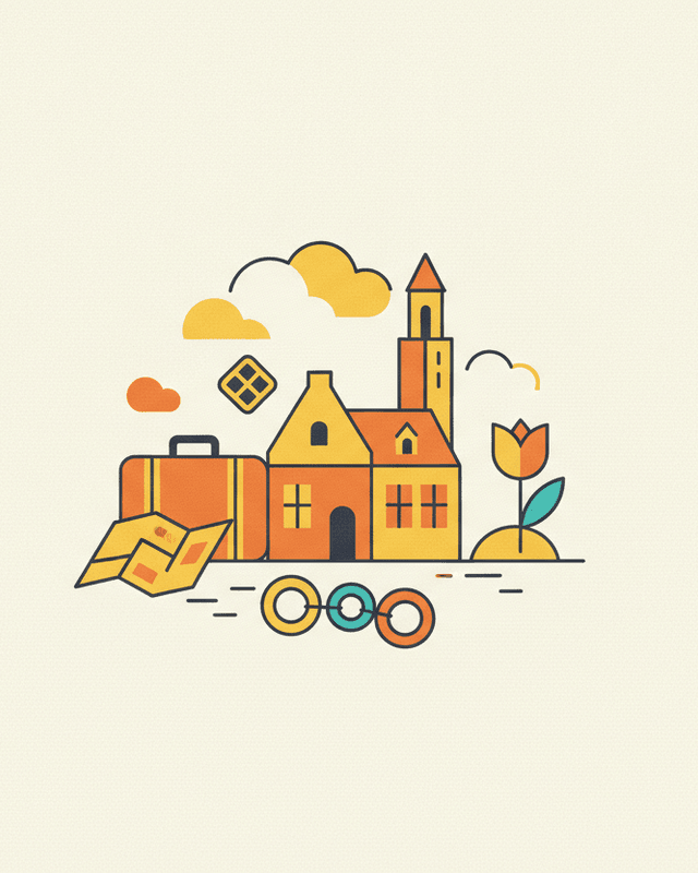 Editorial illustration for “Things to Plan Before Moving to Belgium”.